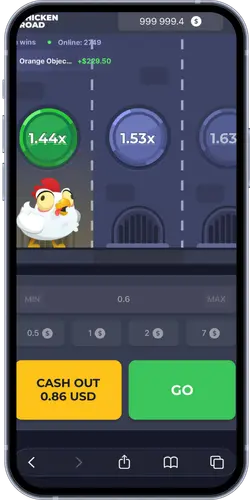 Griglia di gioco Chicken Road con celle attive